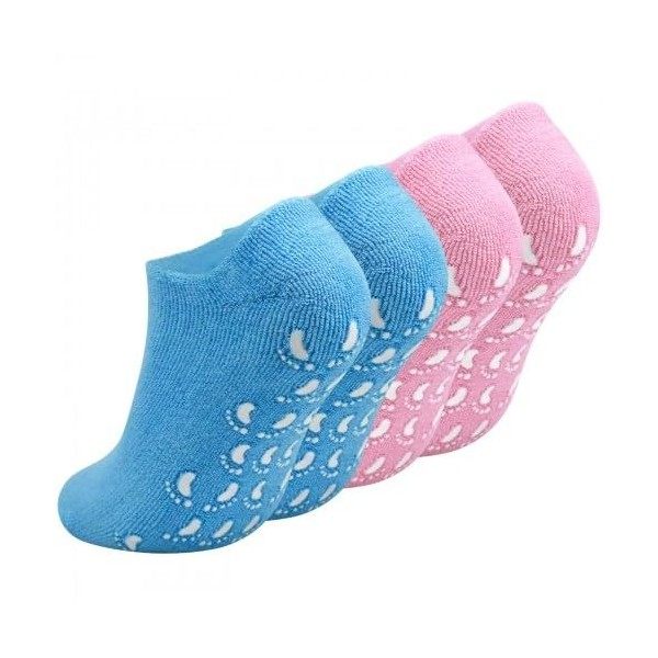 Cozlly Chaussettes en Gel Hydratant, 2 Pièces Chaussettes en Gel Hydratant à Lhuile Essentielle de Vitamine E Réutilisables,