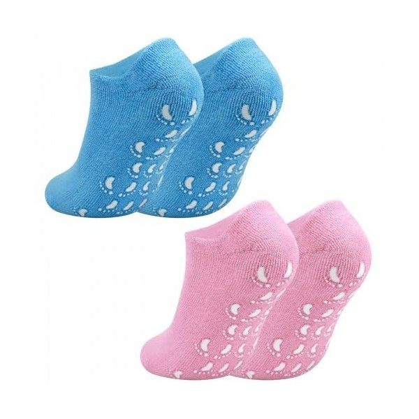 Cozlly Chaussettes en Gel Hydratant, 2 Pièces Chaussettes en Gel Hydratant à Lhuile Essentielle de Vitamine E Réutilisables,