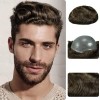 Zakya Toupet Cheveux Humains pour Homme, 0.08mm Peau Mince Postiche Taille de Base 20 * 25CM Léger Densité Moyenne Système de