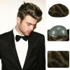 Zakya Toupet Cheveux Humains pour Homme, 0.08mm Peau Mince Postiche Taille de Base 20 * 25CM Léger Densité Moyenne Système de