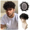 Lordhair Perruque Bouclés pour Hommes, Toupet Cheveux Humains, Remplacement des Cheveux Système