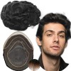 Toupet Cheveux Humains pour Hommes Yanahair Toupee Respirant Suisse Dentelle Avec PU Postiche Base Perruques, Densité Moyenne