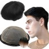 Toupet Cheveux Humains pour Hommes Yanahair Respirant Suisse Dentelle Postiche Base Perruques,Densité Moyenne Légère Postiche