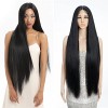 FASHION IDOL 95cm super long droit Lace Front Perruques pour les femmes 11cm de profondeur au milieu perruque YAKI perruque s