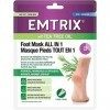 Emtrix Masque Pieds Tout en 1 - Hydrate, Nourrit & Exfolie en 20 min les Pieds Secs & Talons Fendillés - Avec Huile Essentiel