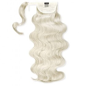 Lullabellz Grande Hollywood Wave Poney enveloppant, 66 cm de long, blond décoloré