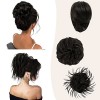 BARSDAR 3PCS Cheveux Chignon Extensions, Postiche Chignon Bouclés Droite Courte Queue De Cheval Chignon Tousled Updo Extensio