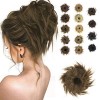 BARSDAR Postiche Chignon ébouriffé Chignon Désordonné Cheveux Naturel Postiches Extensions Élastique Queue de Cheval Chouchou