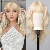 Allbell Vague miel blond cheveux longs châle cheveux naturels fraise blonde perruque synthétique pour les femmes
