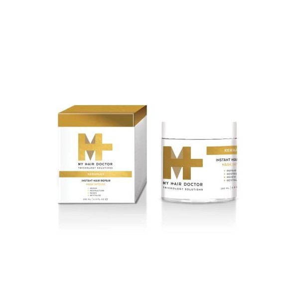 My Hair Doctor Keraplex Masque revitalisant réparateur instantané pour cheveux secs et abîmés, après-shampoing sans rinçage a