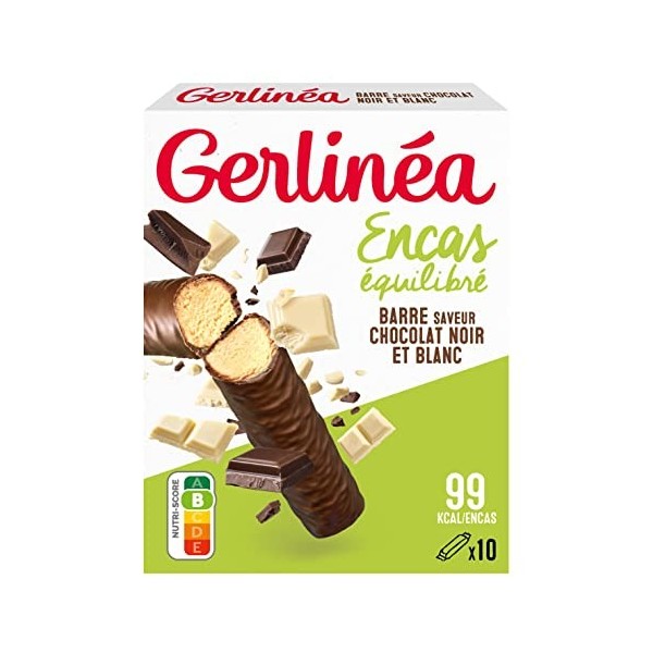 Gerlinéa - Barres saveur Chocolat Noir et Blanc - Encas Équilibré et Riche en Protéines - 206079