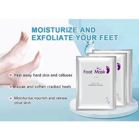 WOOZHI Lot de 2 masques exfoliants pour les pieds de bébé doux – Masque pour les pieds de bébé – Masque pour les pieds en gel