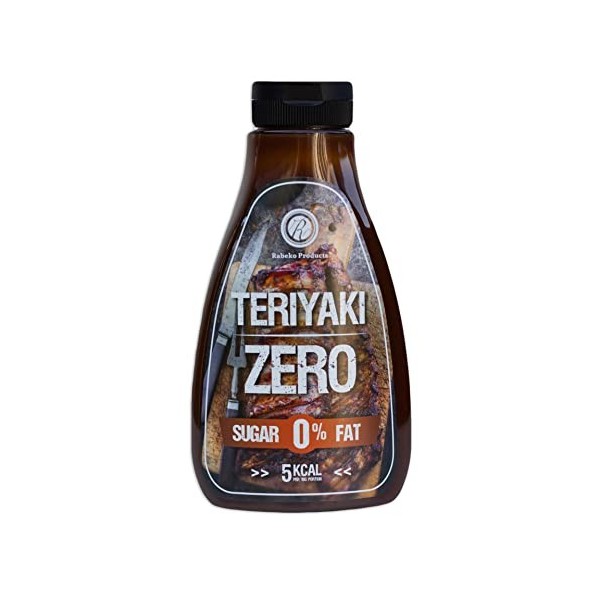 Rabeko Zero Sauce - Teriyaki, 1 x 425 ml sans sucre et peu de matières grasses - produits sains, faible en glucides et en cal