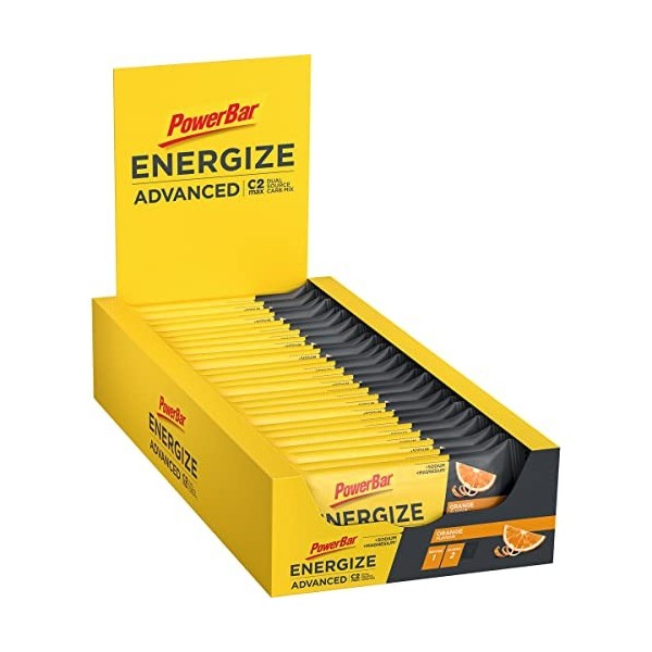 Powerbar Energize Advanced Raspberry 15x55g - Barre Énergétique à Haute Teneur en Carbone + C2MAX