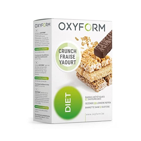 Laboratoires Oxyform I Pack 12 Barres Crunch Protéinées I Barre Snack Faible Teneur En Matières Grasses & Sans Sucre Ajouté I