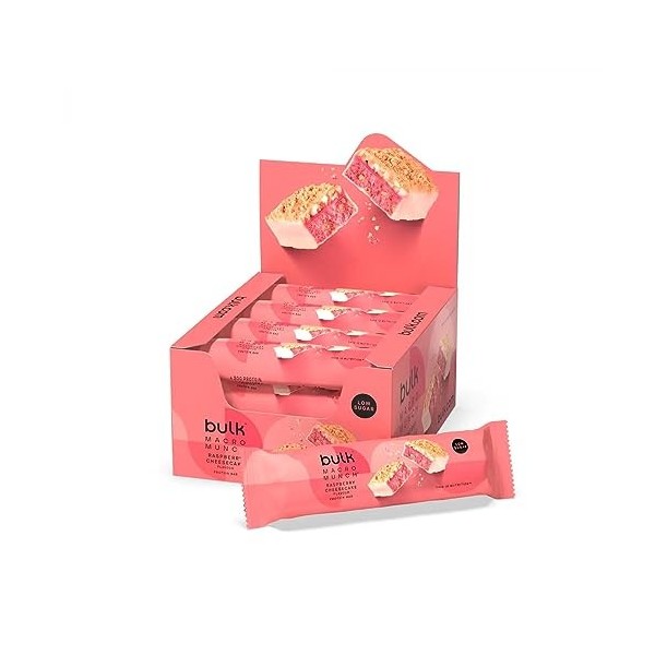 Bulk Barre Protéinée Macro Munch, Raspberry Cheesecake, 12 x 62 g