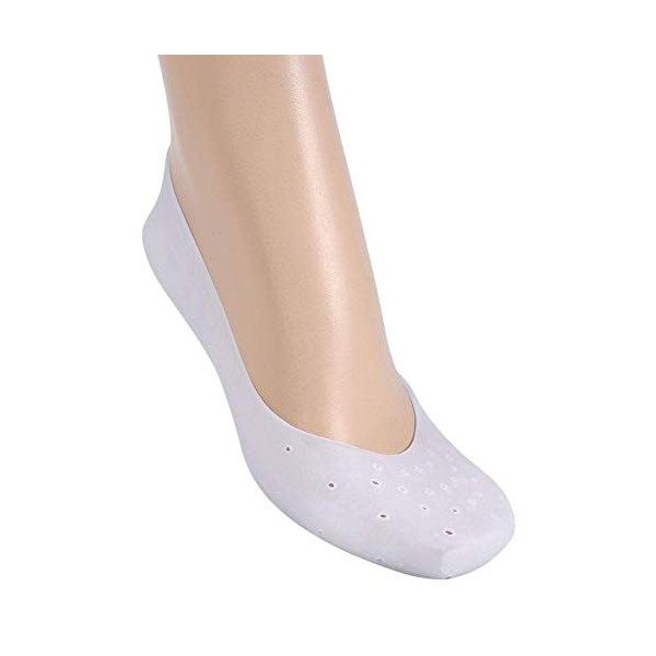 1 paire de chaussettes en Silicone protecteur de pied pied de pleine longueur chaussettes en Gel de Silicone hydratant soins 