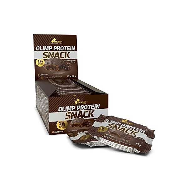 Olimp Sport Nutriton Protein Snack, Double Chocolat, 12 x 60 g, 12 Unités