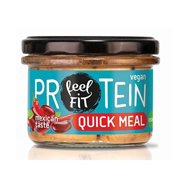 Feel FIT Protein Quick Meal Boîte de 185 g de protéines végétaliennes Quick Meal de type mexicain 3 x 185g 