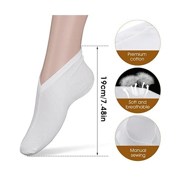 Sibba Lot de 3 paires de chaussettes hydratantes pour la nuit, Chaussettes hydratantes pour spa, Absorption de nuit, Pour pie