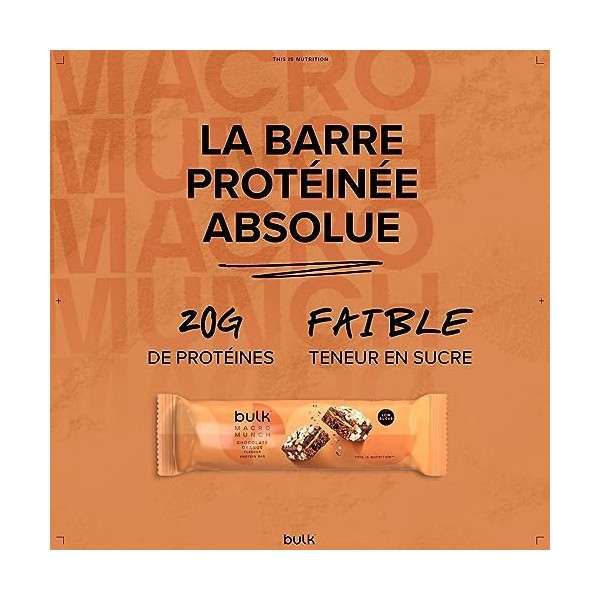 Bulk Barre Protéinée Macro Munch, Chocolat Orange, 12 x 62 g