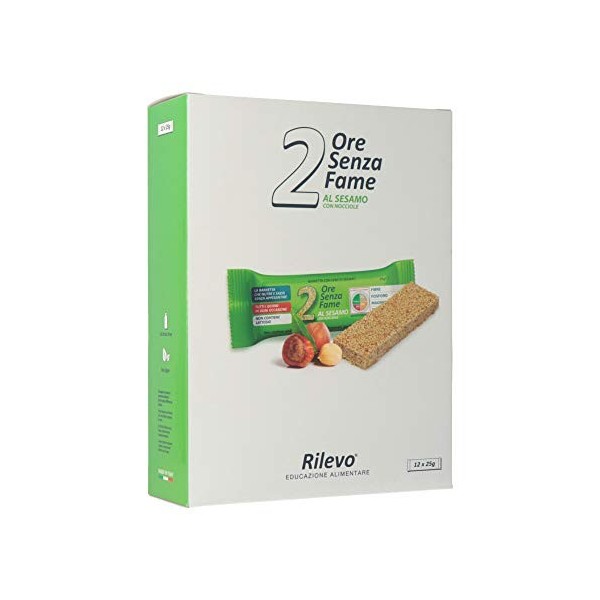 Rilevo- 12 confection -2 Heures sans Faim Barre Naturel avec sésame et Noix 12x25 gr 