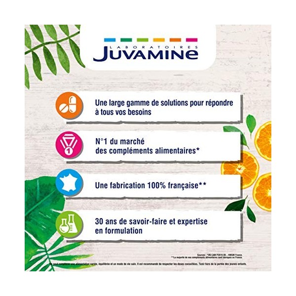 JUVAMINE - Brûle-Graisse Elimination - A base de Chrome, Guarana, Queue de Cerise et Maté - 14 Sticks Minceur