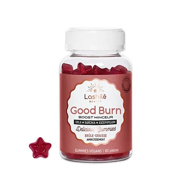 LASHILÉ BEAUTY - Compléments Alimentaires - Brûleur de Graisse - Good Burn Sans Sucres Boost Minceur - Cure 1 Mois - 60 Gummi