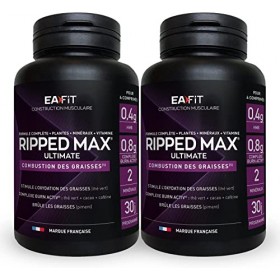 EAFIT | Ripped Max Ultimate | Aide à Brûler les Graisses, Améliore le Métabolisme | Homme & Femme | L-Arginine, Thé vert, Cac
