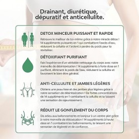Detox Minceur Puissant et Rapide 45 jours | Coupe faim puissant et efficace, Detox Foie, Aide à la Perte de Poids Rapide et