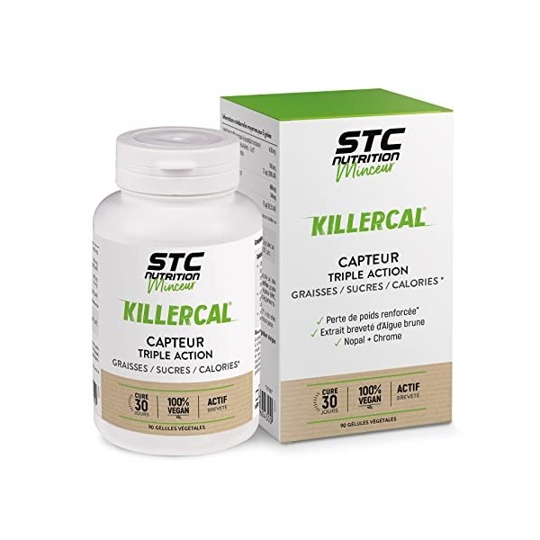 STC NUTRITION - Killercal - Capteur Triple Action Graisse/Sucre/Calories - Active la perte de masse grasse - Réduit lapport 