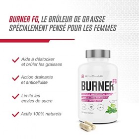 BURNER FG | Brûleur de Graisse Puissant Spécial Femme | Detox Anti-Cellulite | L-Carnitine + Thé Vert + Ginkgo Biloba + Trypt
