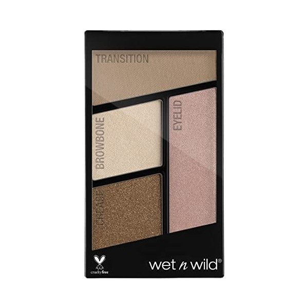 wet n wild - COLOR ICON EYESHADOW QUADS - Palette 4 teintes dombres à paupières - Teinte Walking On Eggshells - 100% Cruelty