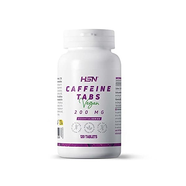 Caféine Anhydre de HSN | 200mg | Effet Rapide | Thermogénique + Stimulant + Activateur | Augmente la Concentration et les Per