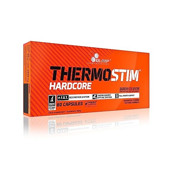 OLIMP SPORT NUTRITION Thermo-Stim Hardcore Support Musculaire pour Sportif 60 Capsules