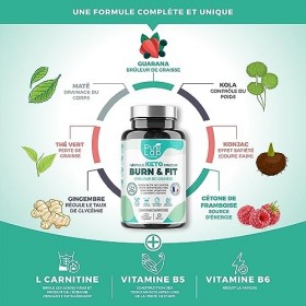 Brûle graisse & Minceur, idéal KETO | Principes actifs 100% naturels et vitamines | Femmes & Hommes | 120 Gélules Vegan 1 Mo