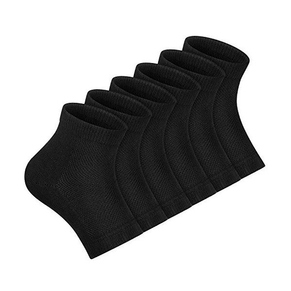 Chaussettes Talon Gel Douce Chaussettes à Bout Ouvert pour Peau Sèche et Fissurée Peau Hydratante de Soins de Nuit, 3 Paires 