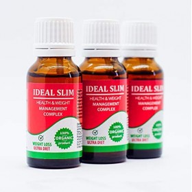 Ideal Slim Lot de 3&nbsp;flacons de goutte, pour la perte de poids et ultra Diet, 20&nbsp;ml par boîte