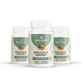 Biokhaan – Brûleur de Graisses - Argousier – Oméga 7 et Vitamine C – Programme 30 jours – 180 gélules