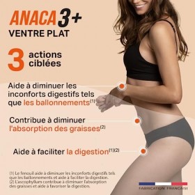 ANACA 3+ - Pack Spécial Ventre - Complément Alimentaire Ventre Plat Dosages Renforcés* 120 Gélules + Crème Minceur Spécial Ve