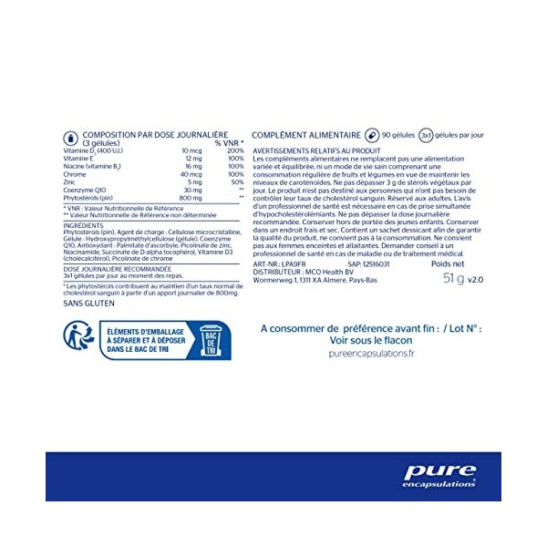 Pure Encapsulations Lipide Activ - Cholestérol et Métabolisme des Graisses - 60 Capsule