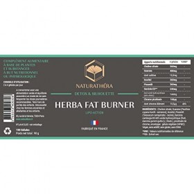 Naturathéra HERBA FAT BURNER - Brûle-Graisse - 100% Naturel - Complément Alimentaire Minceur & Perte De Poids - Extrait Sec -