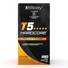 T5 Hardcore Bruleur de Graisse Puissant et Coupe Faim pour Hommes et Femmes 180 capsules végétariennes 