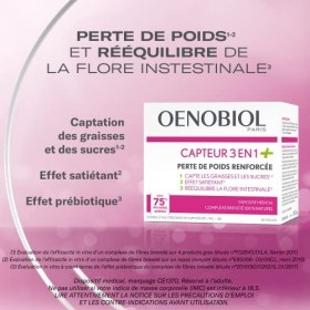 OENOBIOL - Dispositif Medical - Minceur - Capteur 3 en 1+ - Capte les Graisses et les Sucres 1 2 - Effet Satiétant 2 - Réé