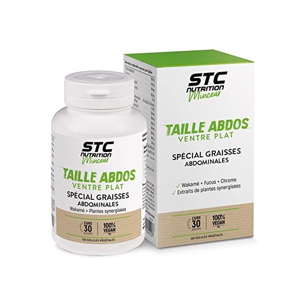 STC NUTRITION - Taille Abdos Ventre Plat - Complément Alimentaire Spécial Graisses Abdominales - Bien-être digestif - 100% Ve