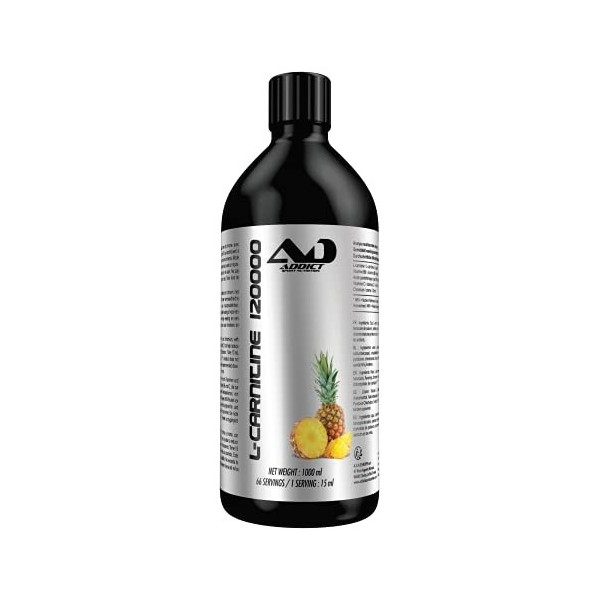 Bruleurs de graisse puissant | Fat Burner | L Carnitine 120000 |1 litre | Saveur Tropical Ananas | addict sport nutrition