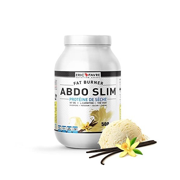 PROTEINE ABDO SLIM – Vanille - Proteine de Sèche Minceur Multi-Actions à Base de Protein Whey, Thé Vert, Carnitine, Minéraux 