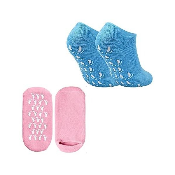 Chaussettes hydratantes 2 Paires Chaussettes en Gel Hydratant Douces Les Pieds Chaussettes Spa pour Réparer Peau des Pieds Cr