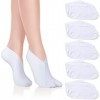 JINWEORI Lot de 5 paires chaussettes hydratantes pour pieds secs, pour homme et femme, blanc