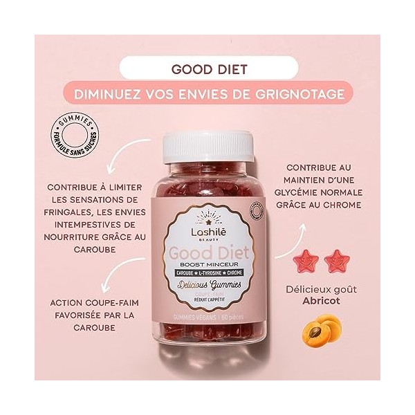 LASHILÉ BEAUTY - Compléments Alimentaires - Minceur - Good Burn/Good Diet/Good Slim - Cure Minceur - 3 x 60 Gummies - Fabrica